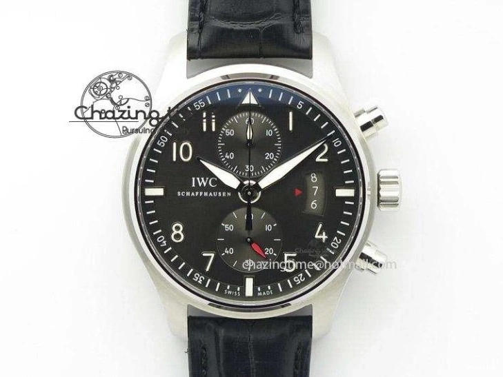 MIROTIME 0321 Pilot Chrono IW377726 ZF 1:1 Best Edition Green Dial on Brown Leather Strap A Trendsetting 7125